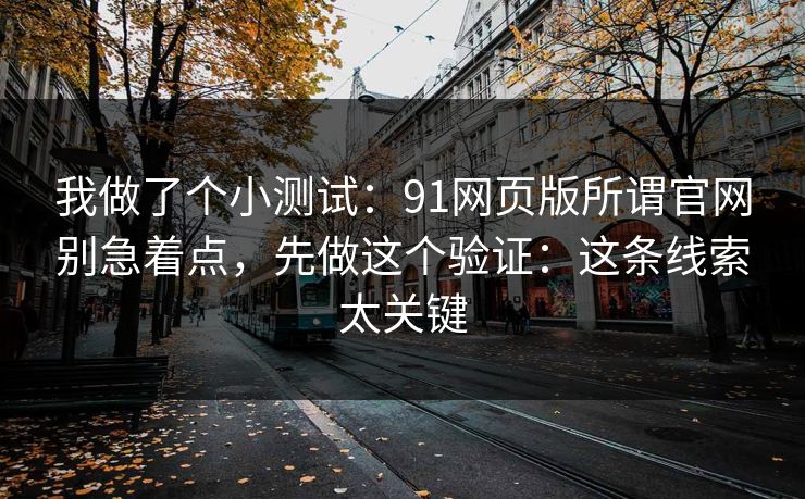 我做了个小测试：91网页版所谓官网别急着点，先做这个验证：这条线索太关键