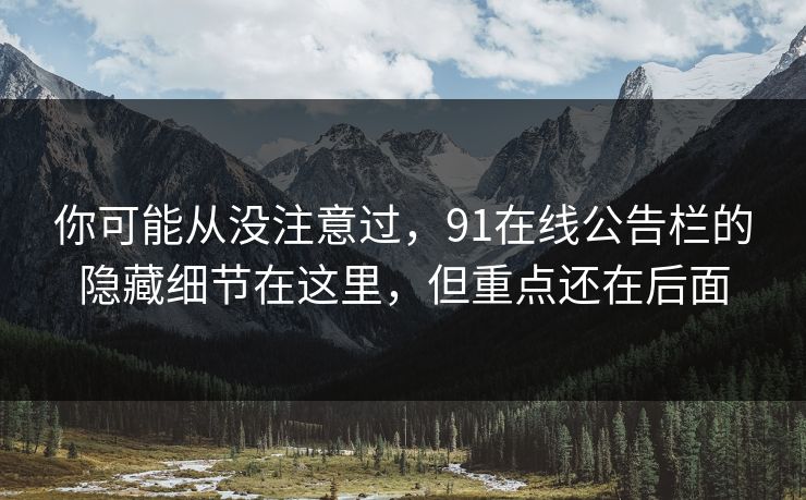 你可能从没注意过，91在线公告栏的隐藏细节在这里，但重点还在后面